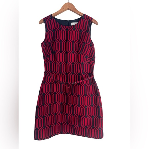 LESLEY EVERS Red & Navy Geometric Dress - Picture 7 of 7